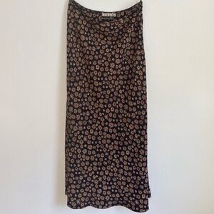 Black and Brown Floral Midi/Maxi Skirt